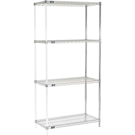 5 Tier Chrome Wire Shelving Add-On Unit, 42W X 18D X 74H